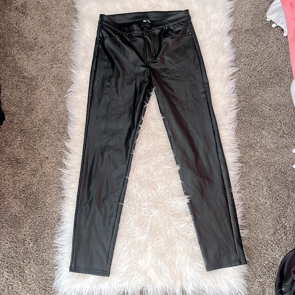 Black Faux Leather Pants